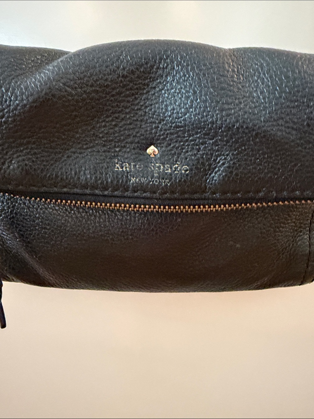 kate spade Black Pebbled Leather Fold-Over Crossbody with Front Zip and Pocket - Picture 2 of 16